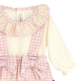 Calamaro Completo Pz Salopette-Shirt con Colletto Rosa per Neonata 11178 ROSA CALAMARO 