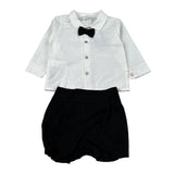 Calamaro Completo 3Pz Camicia-Bermuda-Papillon Bianco/Nero per Neonato 11258 BIANCO/NERO CALAMARO 