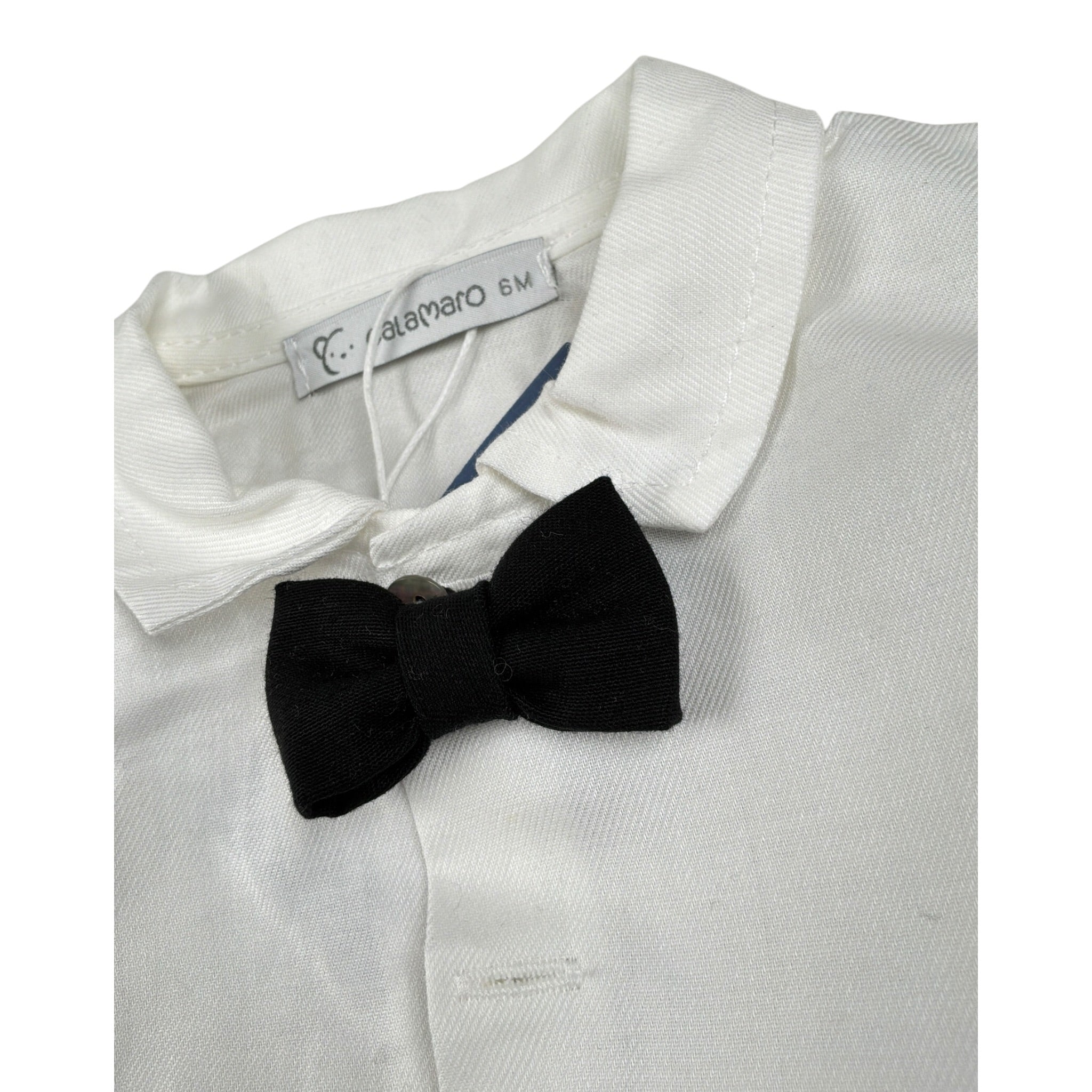 Calamaro Completo 3Pz Camicia-Bermuda-Papillon Bianco/Nero per Neonato 11258 BIANCO/NERO CALAMARO 