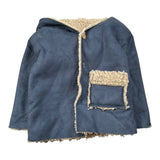 Calamaro Cappotto tinta unita con Cappuccio E Pelliccia Blu per Neonato 140200 BLU CALAMARO 