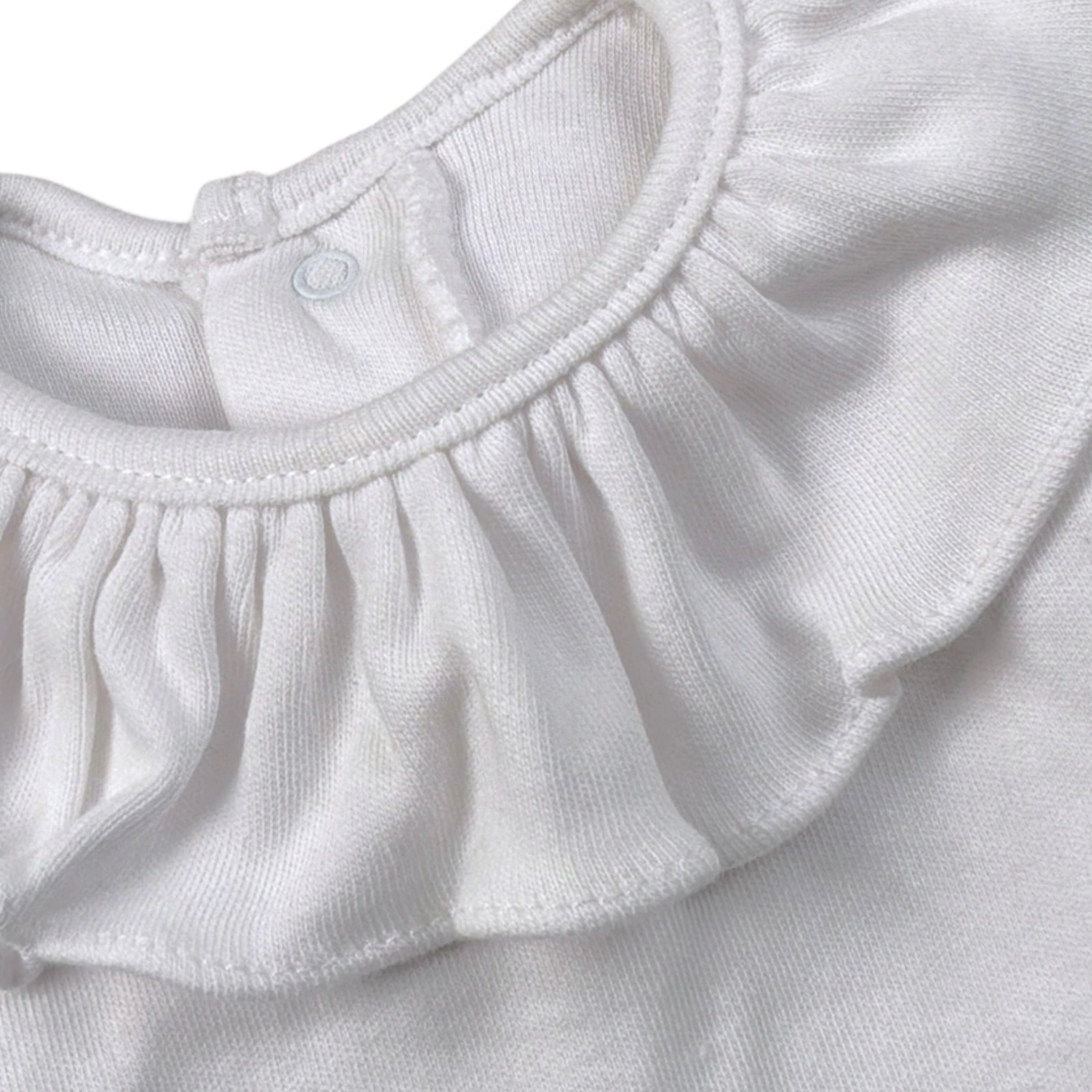 Calamaro Body tinta unita con Colletto Bianco per Bambina 19085J BIANCO CALAMARO 