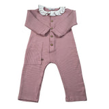 Calamaro Tutina tinta unita con Colletto Rosa per Neonata 32502 ROSA CALAMARO 