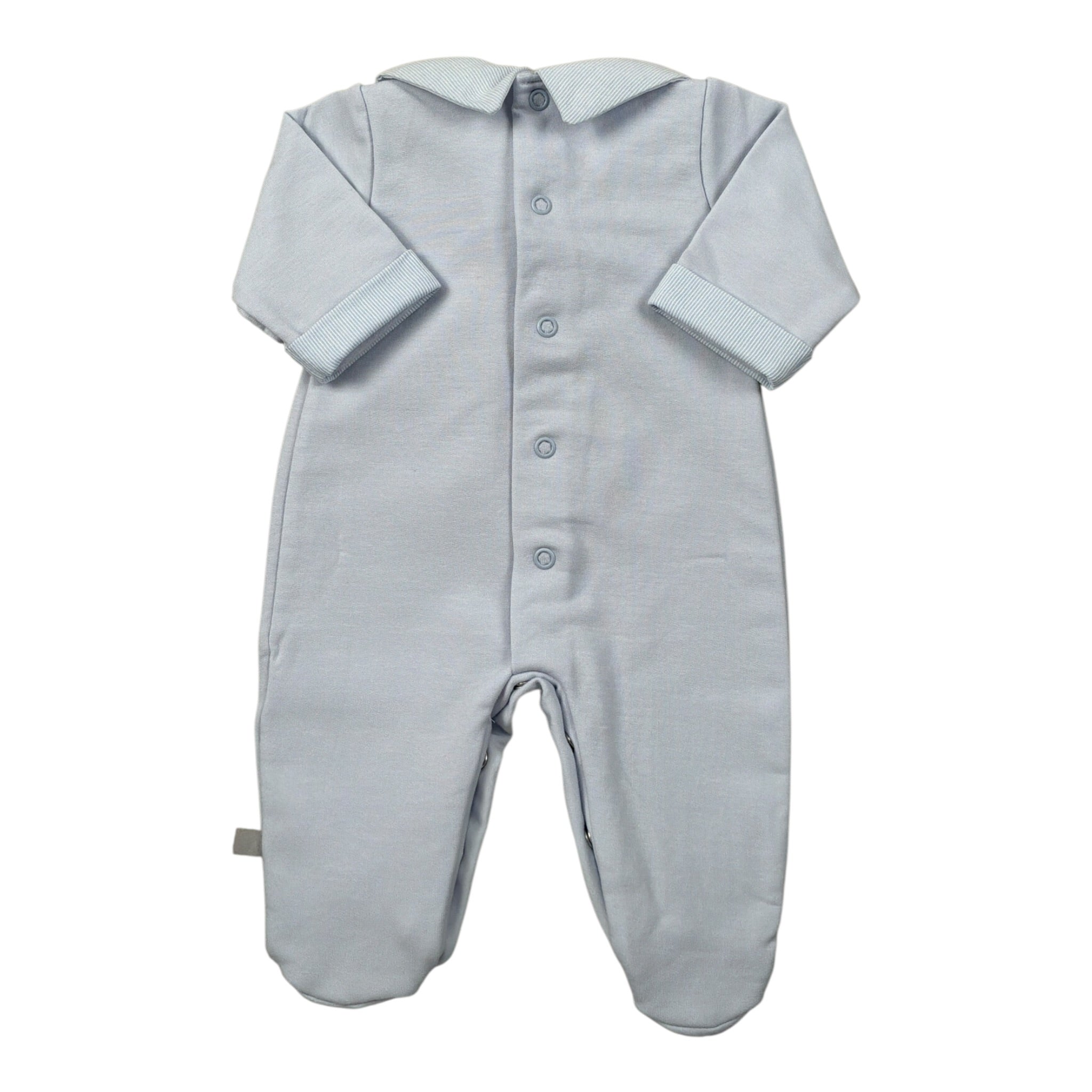 Calamaro Tutina tinta unita con Colletto Azzurro per Neonato 33051 AZZURRO CALAMARO 