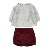 Calamaro Completo 2Pz Camicia-Coulotte Bicolore Bianco/Rosso per Neonato ISISISI BIANCO/ROSSO CALAMARO 