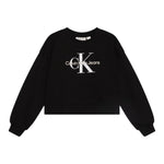 Calvin Klein Felpa tinta unita con Logo Nero per Bambina 02823N NERO CALVIN KLEIN 