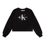 Calvin Klein Felpa tinta unita con Logo Nero per Bambina 02823N NERO CALVIN KLEIN 