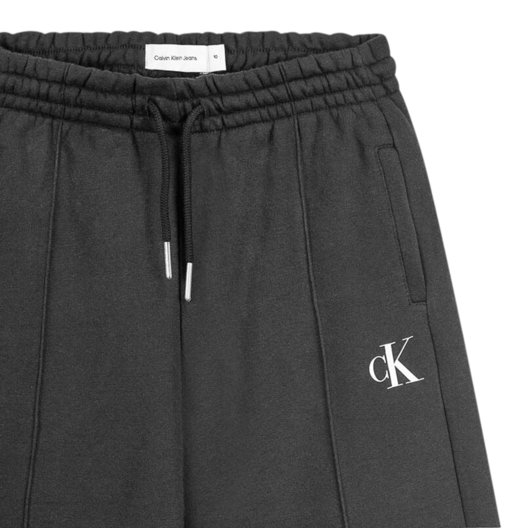 Calvin Klein Pantalone Modello Tuta tinta unita con Logo Nero per Bambina 02875 NERO CALVIN KLEIN 