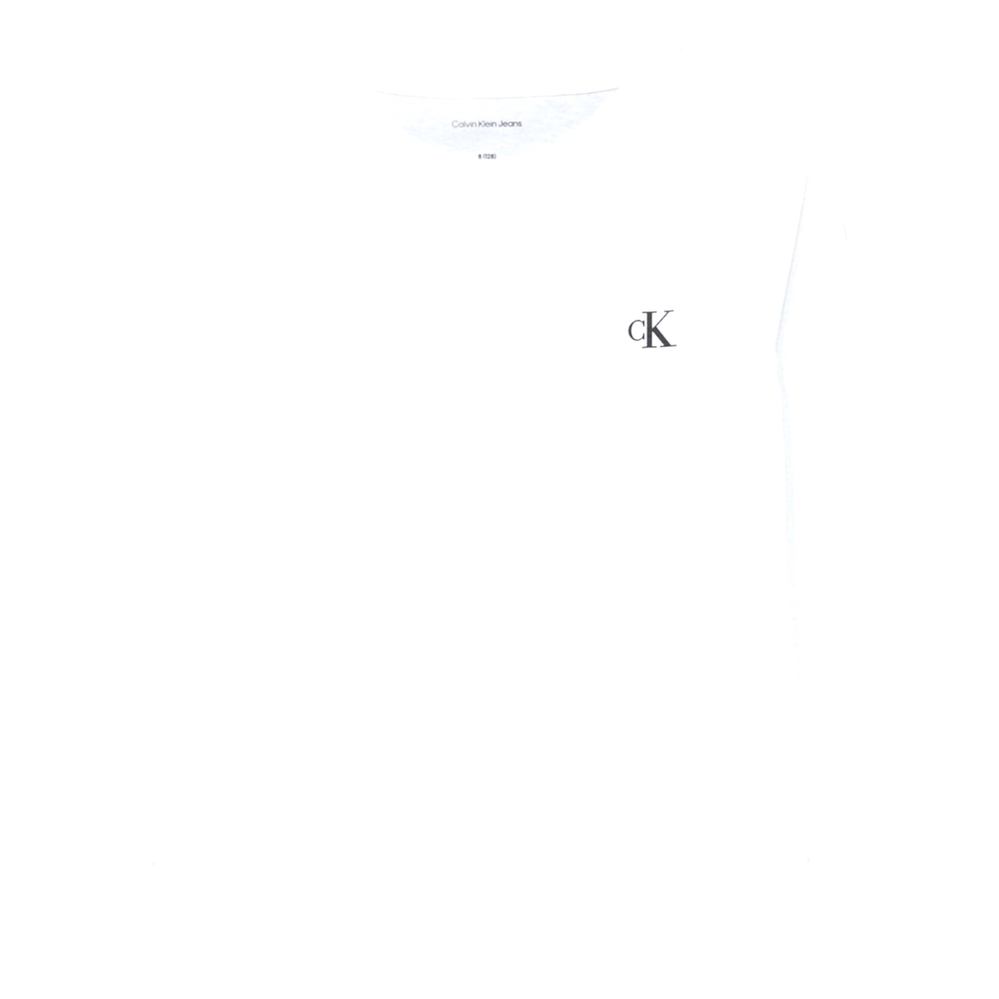 Calvin Klein Shirt Girocollo tinta unita con Stampa Bianco per Bambino IB02255 BIANCO CALVIN KLEIN 