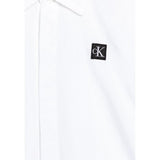 Calvin Klein Camicia tinta unita con Logo Bianco per Bambino IB0IB01962 BIANCO CALVIN KLEIN 