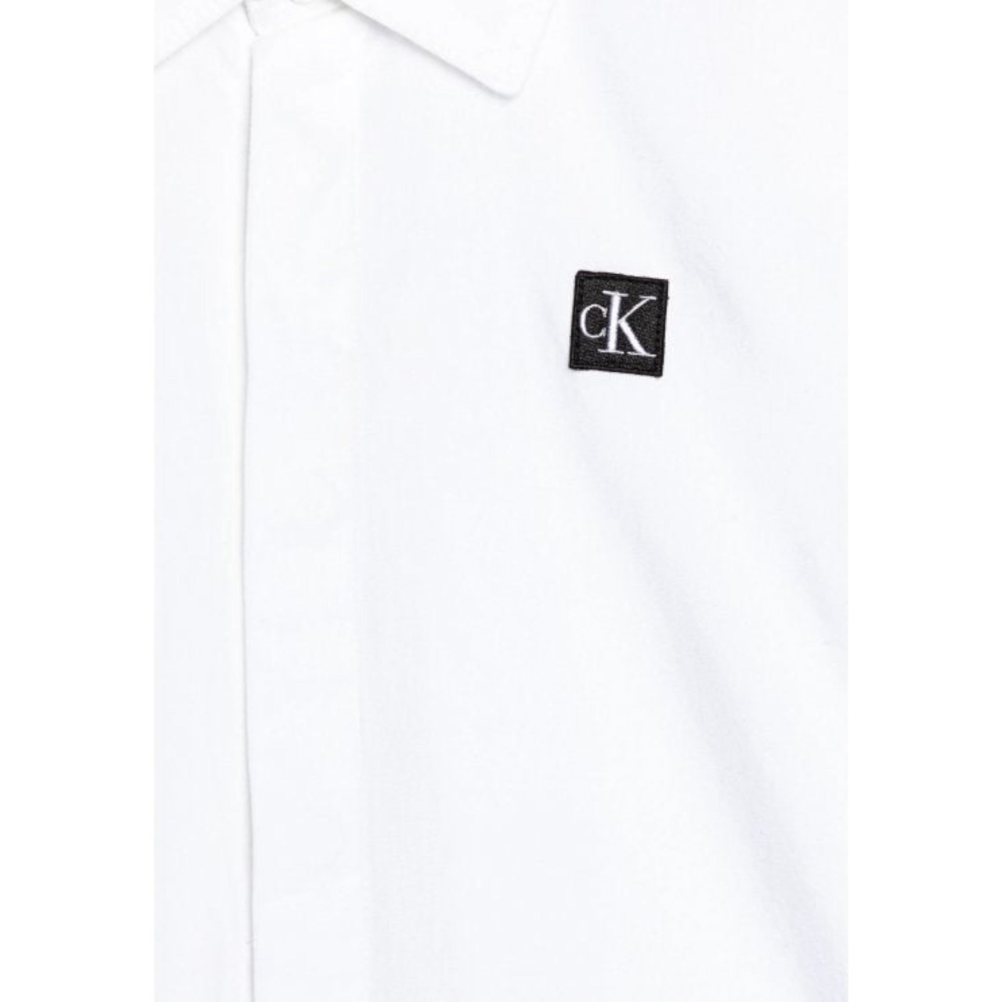 Calvin Klein Camicia tinta unita con Logo Bianco per Bambino IB0IB01962 BIANCO CALVIN KLEIN 