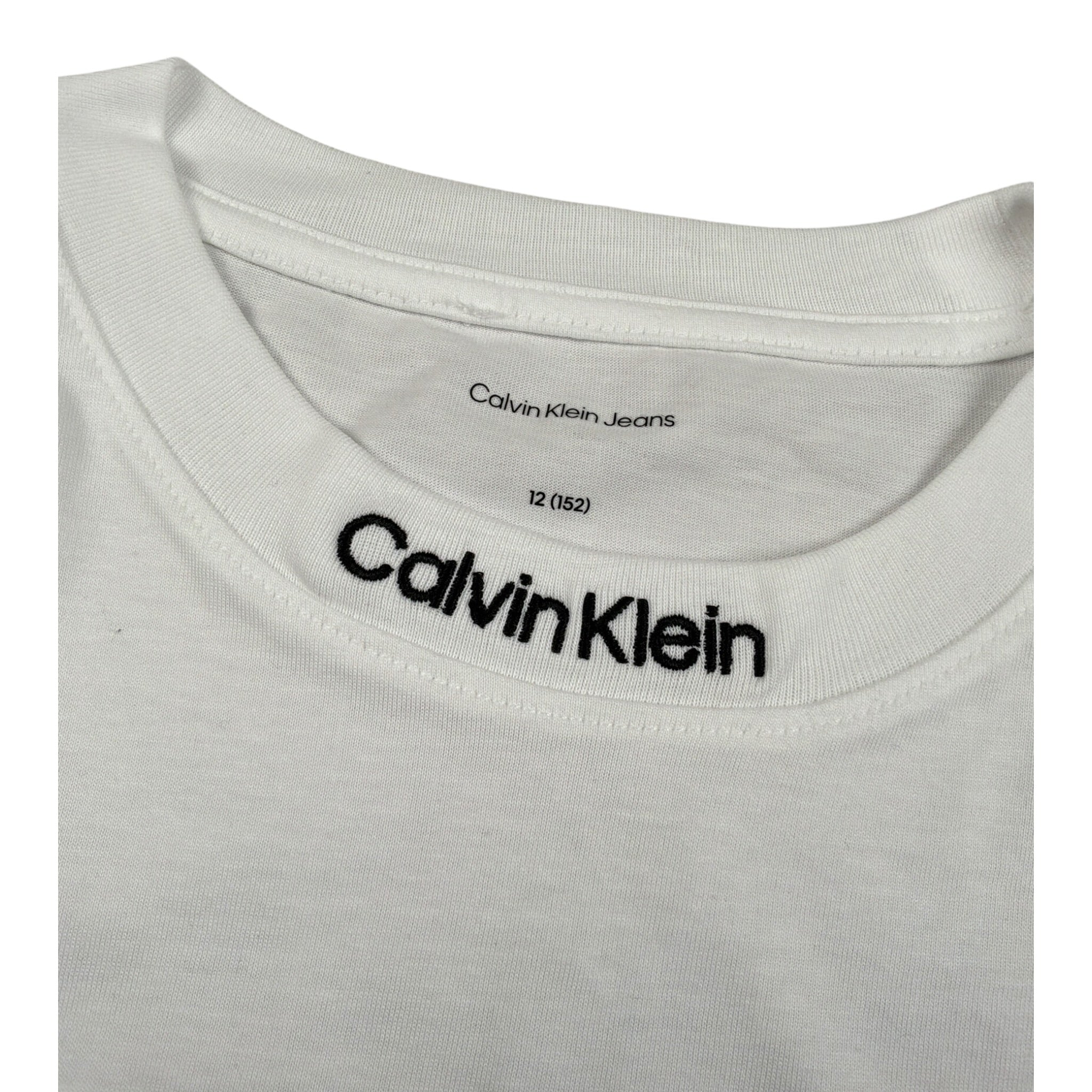 Calvin Klein Shirt Girocollo tinta unita con Logo Bianco per Bambino IB0IB02354 BIANCO CALVIN KLEIN 