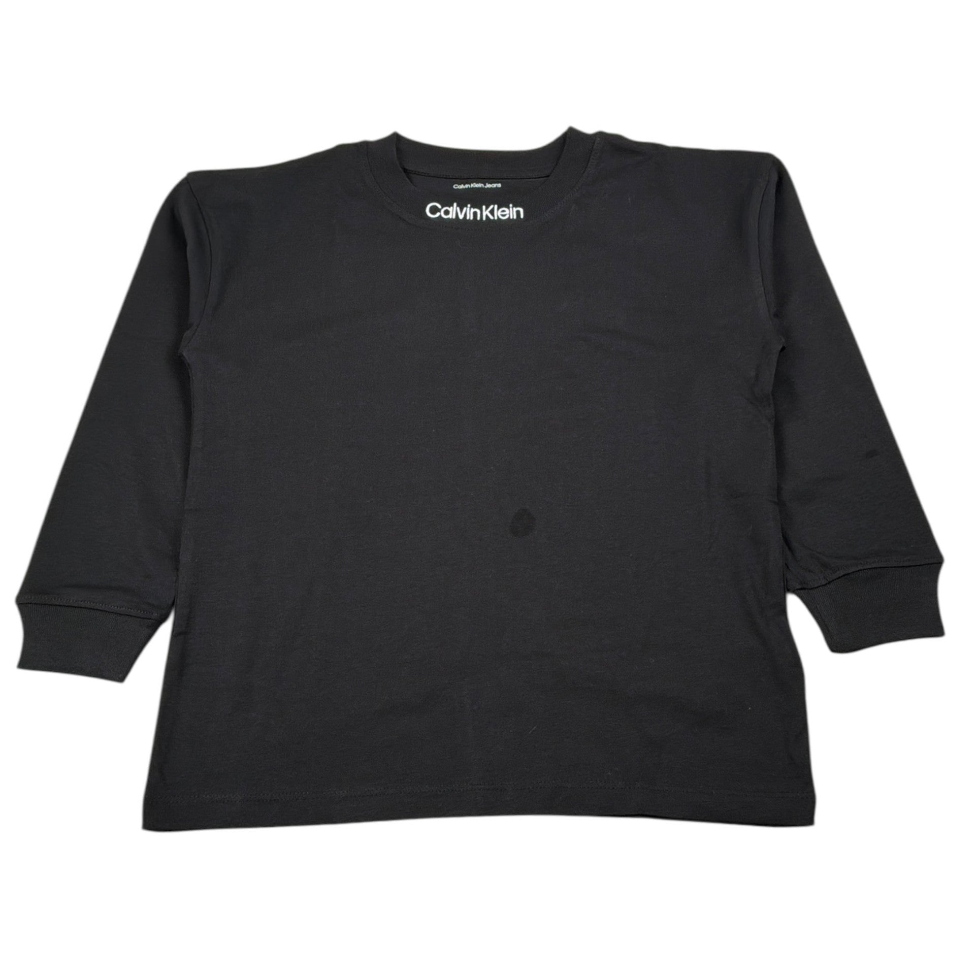 Calvin Klein Shirt Girocollo tinta unita con Logo Nero per Bambino IB0IB02354X NERO CALVIN KLEIN 