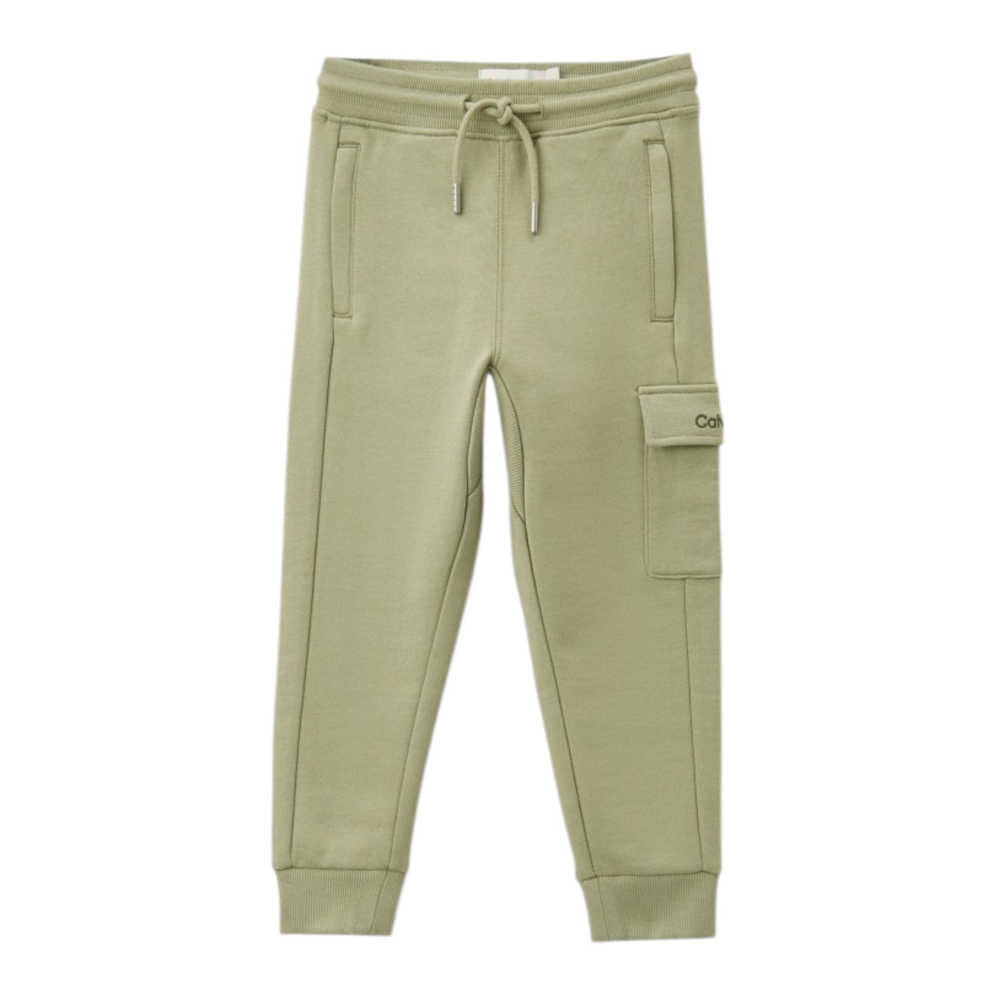 Calvin Klein Pantalone tinta unita con Logo Verde per Bambino IB0IB02409 VERDE CALVIN KLEIN 