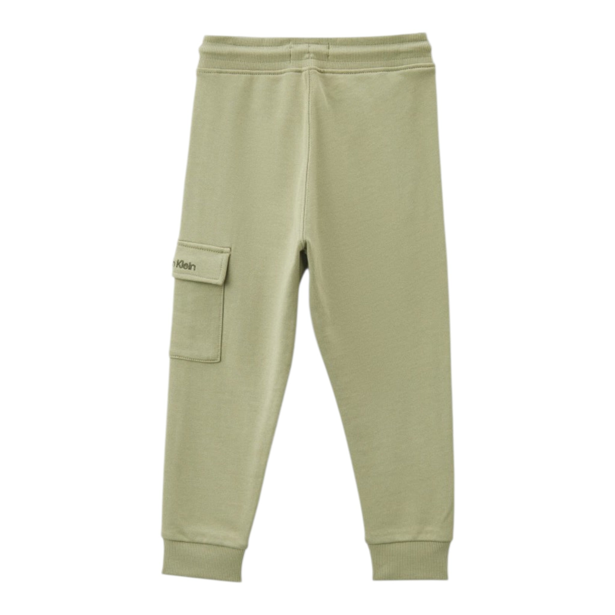 Calvin Klein Pantalone tinta unita con Logo Verde per Bambino IB0IB02409 VERDE CALVIN KLEIN 