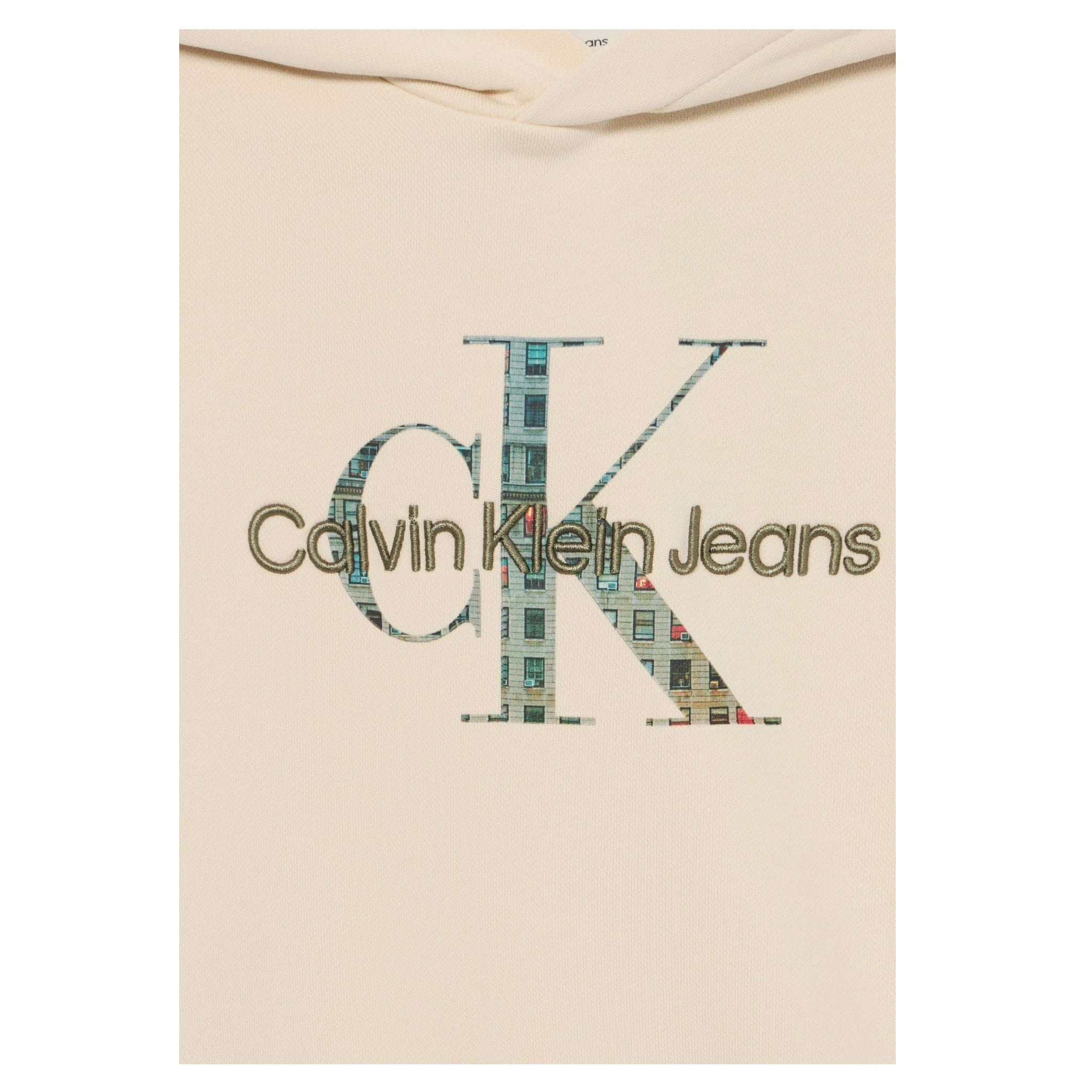 Calvin Klein Felpa Chiusa con Cappuccio tinta unita Beige per Bambina IB0IB02524XX BEIGE CALVIN KLEIN 