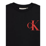 Calvin Klein Felpa Chiusa Girocollo tinta unita con Logo Nero per Bambino IB0IB02526 NERO CALVIN KLEIN 