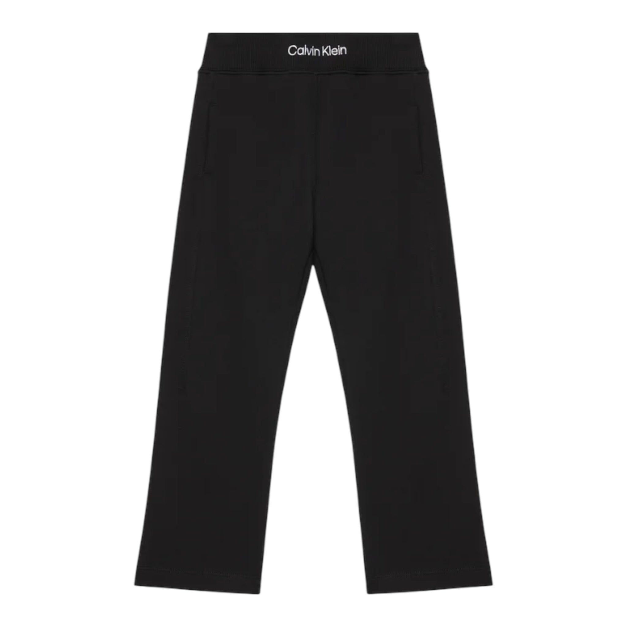 Calvin Klein Pantalone Tuta tinta unita con Logo Nero per Bambina IB0IB02538 NERO CALVIN KLEIN 