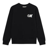 Calvin Klein Felpa Girocollo tinta unita con Stampa Nero per Bambino IB0IB02545 NERO CALVIN KLEIN 