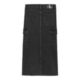 Calvin Klein Gonna In Denim tinta unita con Logo Grigio per Bambina IG0IG02520 GRIGIO CALVIN KLEIN 