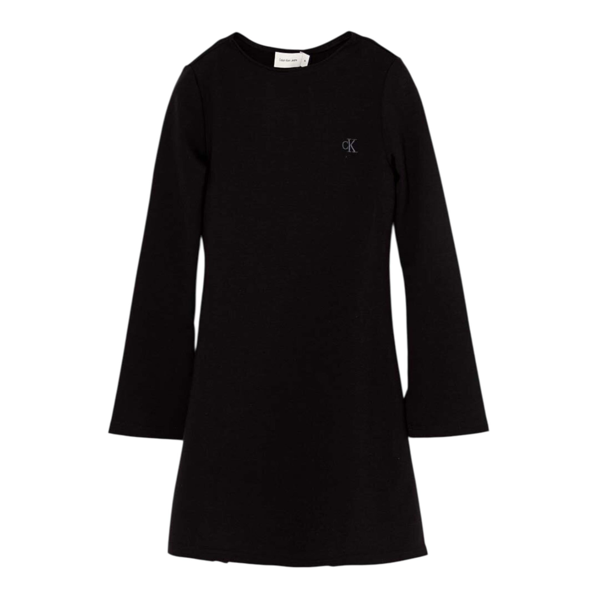 Calvin Klein Abito tinta unita con Logo Nero per Bambina IG0IG02667 NERO CALVIN KLEIN 