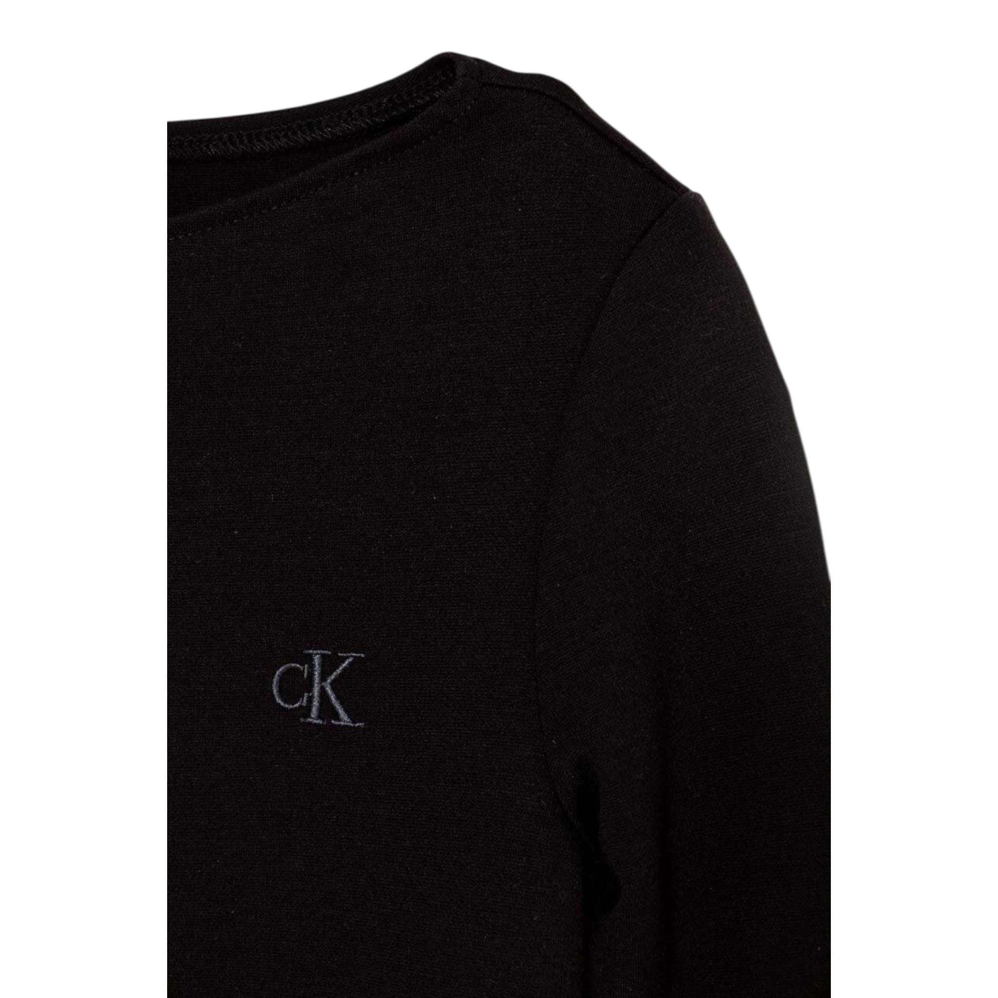 Calvin Klein Abito tinta unita con Logo Nero per Bambina IG0IG02667 NERO CALVIN KLEIN 