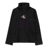 Calvin Klein Shirt Collo Alto tinta unita con Logo Nero per Bambina IG0IG02811 NERO CALVIN KLEIN 