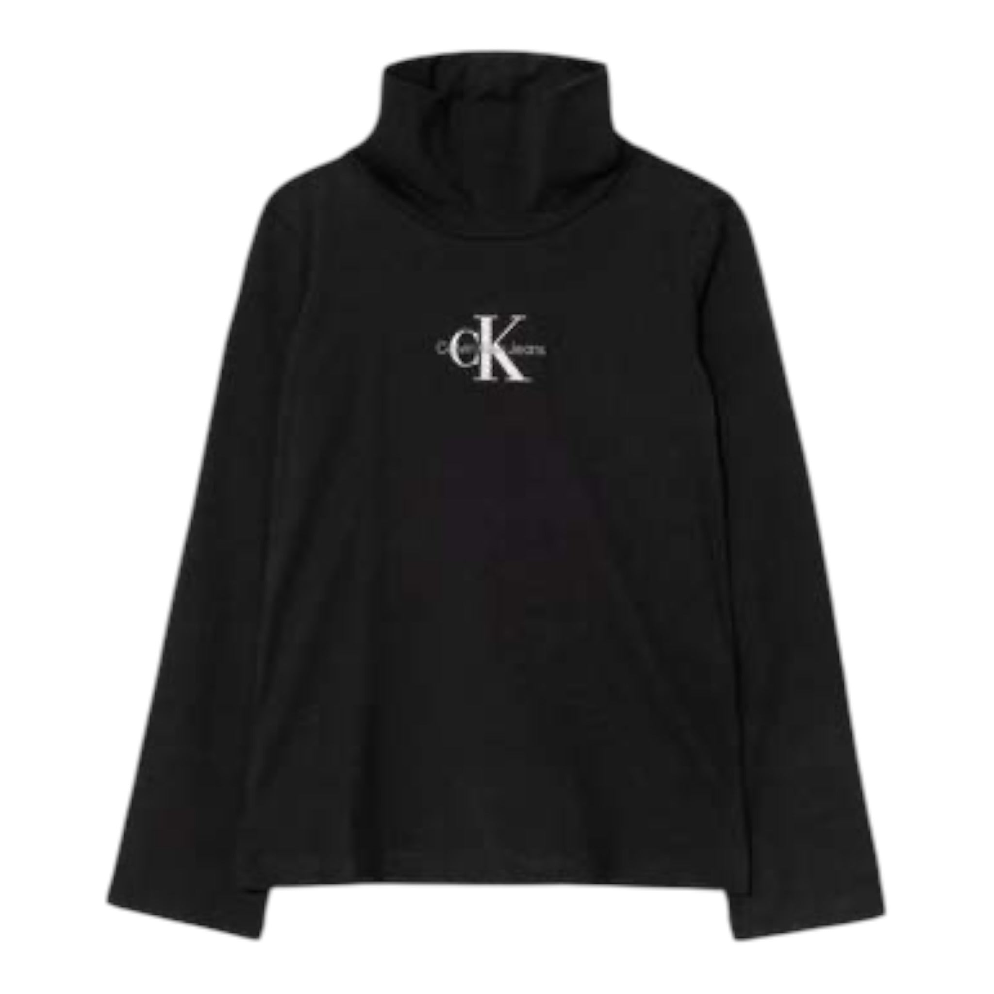 Calvin Klein Shirt Collo Alto tinta unita con Logo Nero per Bambina IG0IG02811 NERO CALVIN KLEIN 