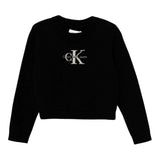 Calvin Klein Maglia Girocollo tinta unita con Logo Nero per Bambina IG0IG02830 NERO CALVIN KLEIN 
