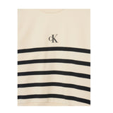 Calvin Klein Abito Manica Lunga Fantasia A Righe Beige per Bambina IG0IG02963 BEIGE CALVIN KLEIN 