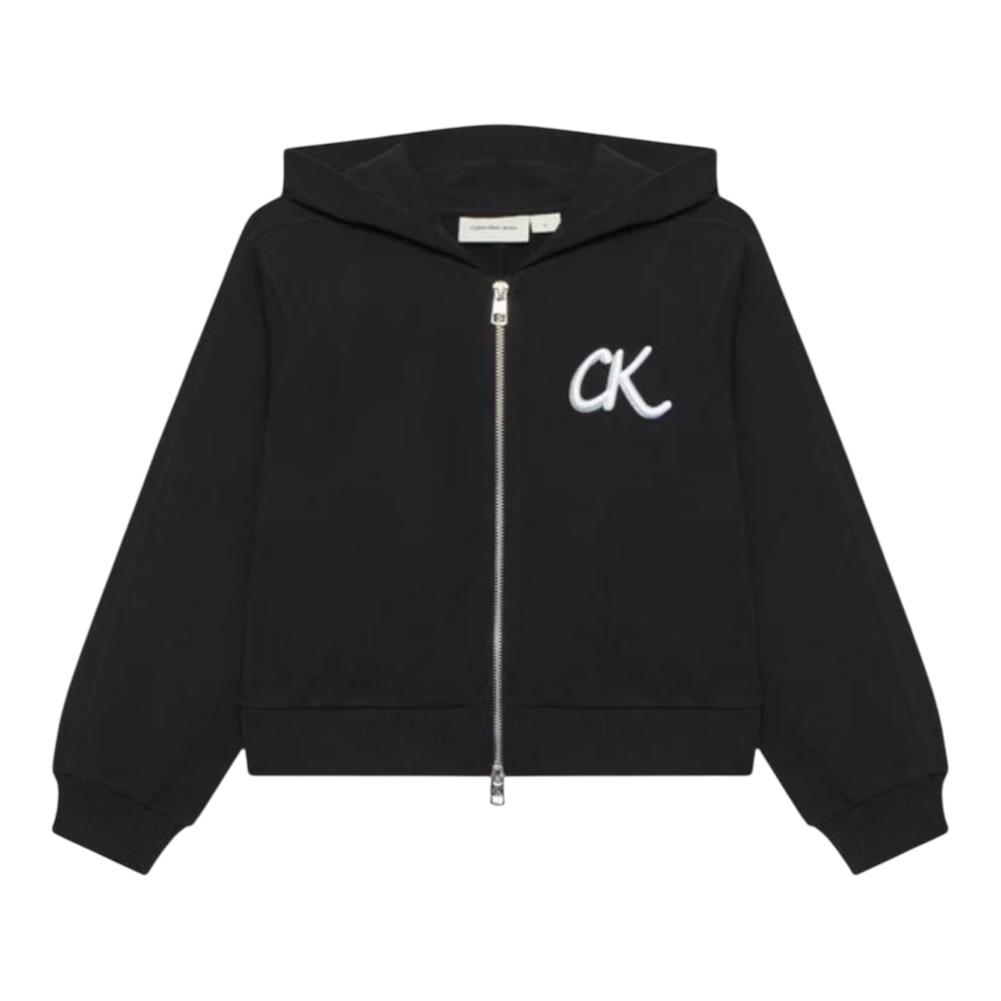 Calvin Klein Felpa con Zip E Cappuccio tinta unita Nero per Bambina IG0IG02969X NERO CALVIN KLEIN 
