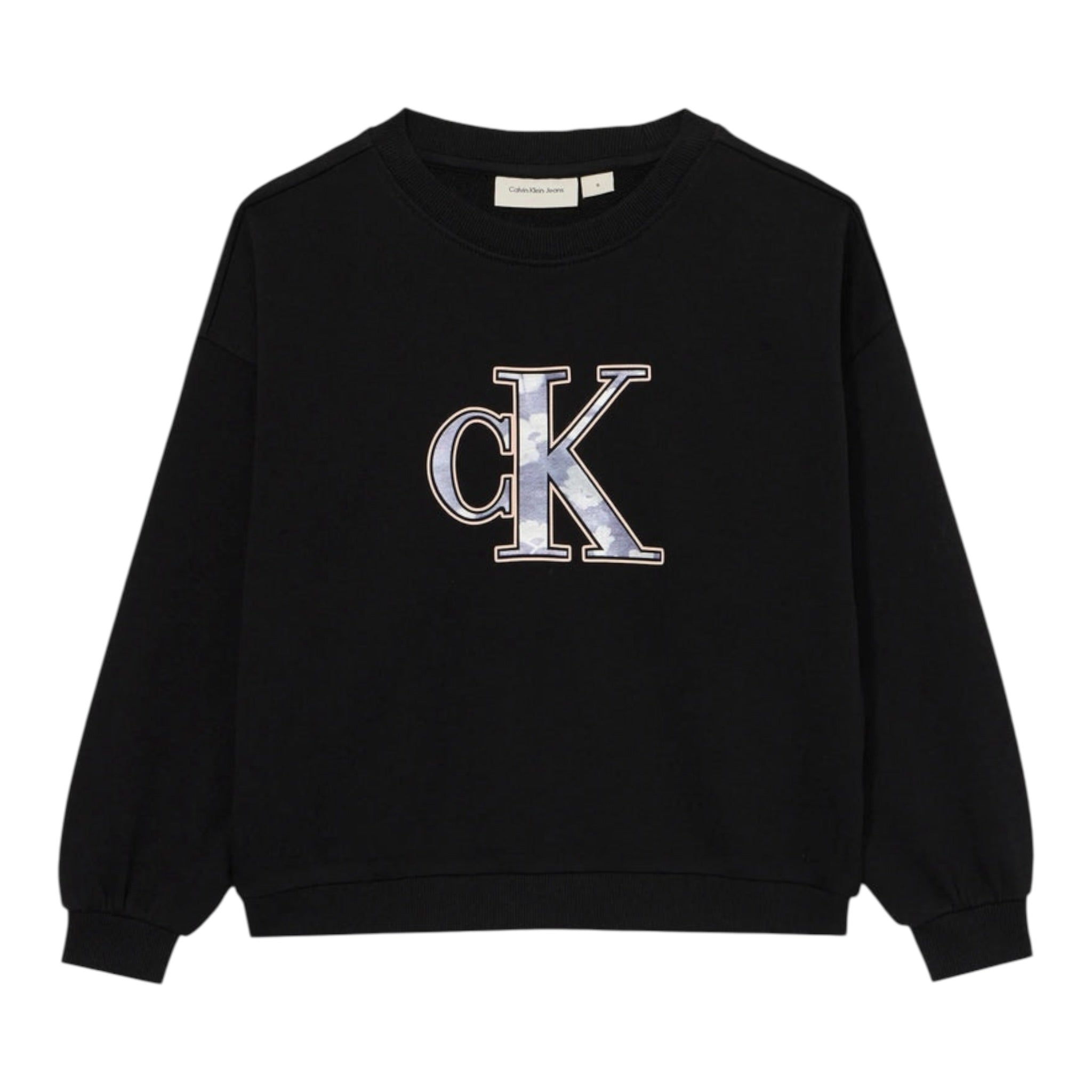 Calvin Klein Felpa tinta unita Girocollo con Logo Nero per Bambina IG0IG02970 NERO CALVIN KLEIN 