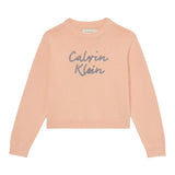 Calvin Klein Maglia Girocollo tinta unita con Ricami Rosa per Bambina IG0IG02971 ROSA CALVIN KLEIN 