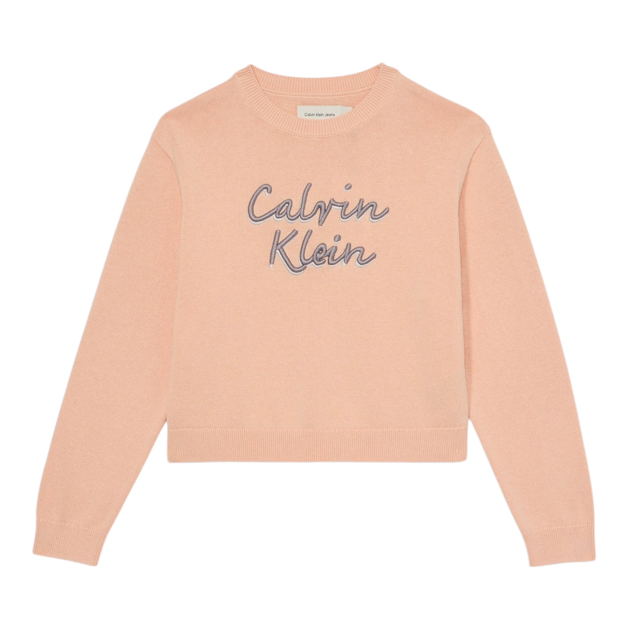 Calvin Klein Maglia Girocollo tinta unita con Ricami Rosa per Bambina IG0IG02971 ROSA CALVIN KLEIN 