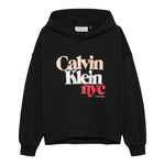 Calvin Klein Felpa tinta unita con Cappuccio E Logo Nero per Bambino IG0IG02989 NERO CALVIN KLEIN 