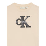 Calvin Klein Felpa Chiusa Girocollo tinta unita con Logo Beige per Bambina IG0IG03014X BEIGE CALVIN KLEIN 