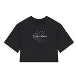 Calvin Klein T-Shirt Girocollo tinta unita con Logo Nero per Bambina IG0IG03031 NERO CALVIN KLEIN 
