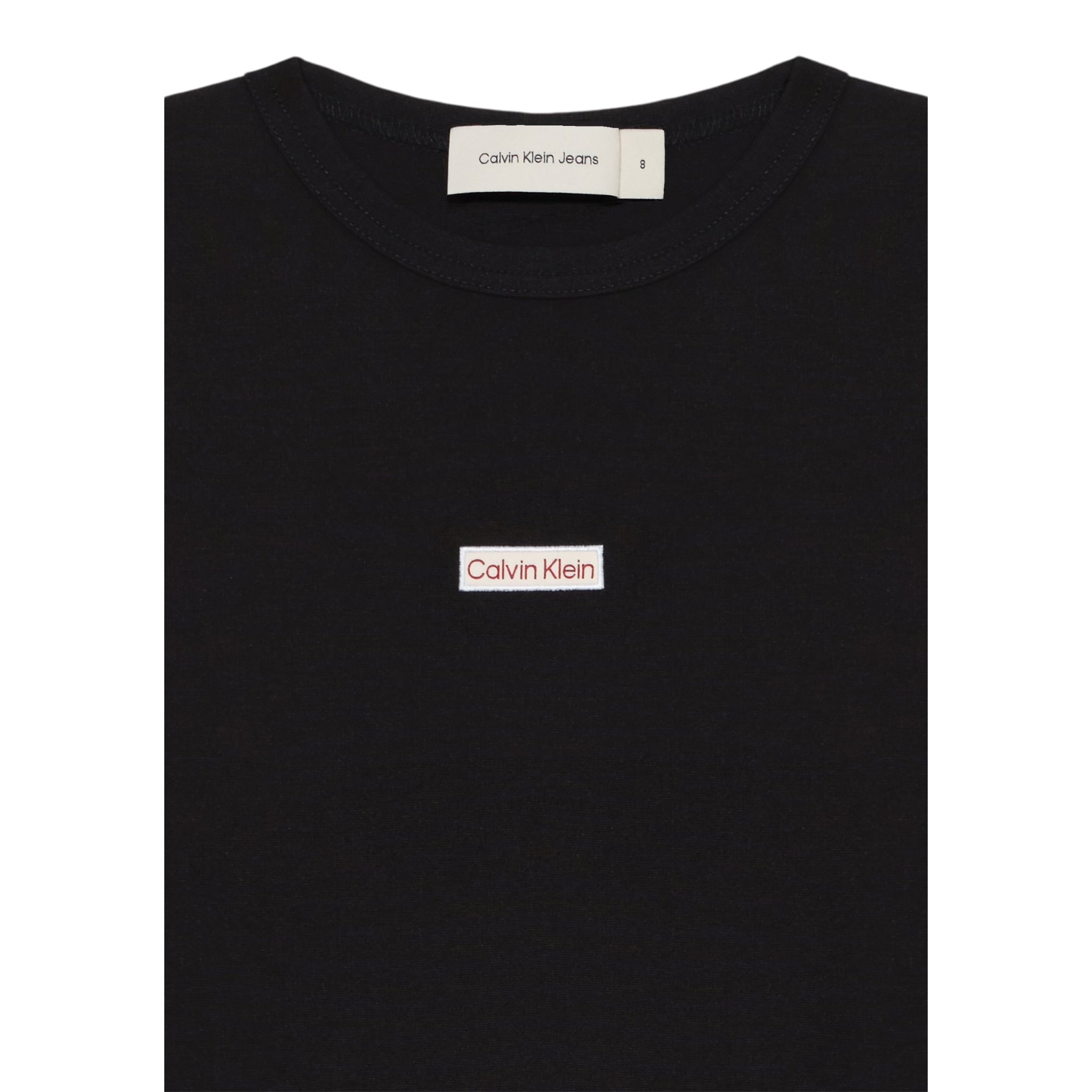 Calvin Klein Abito Manica Lunga tinta unita con Logo Nero per Bambina IG0IG03042 NERO CALVIN KLEIN 
