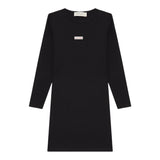 Calvin Klein Abito Manica Lunga tinta unita con Logo Nero per Bambina IG0IG03042 NERO CALVIN KLEIN 