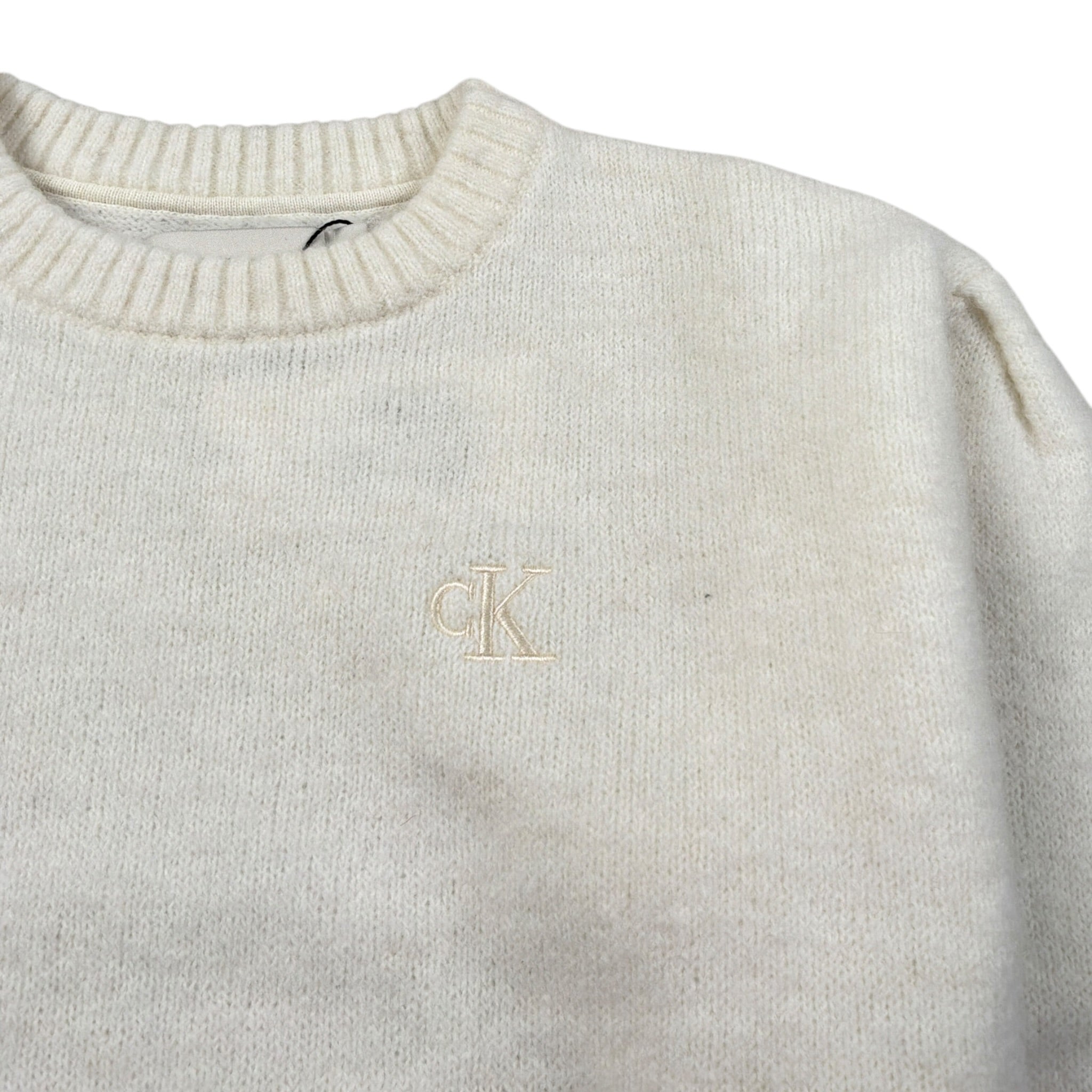 Calvin Klein Maglia Girocollo tinta unita con Logo Panna per Bambina IG0IG03048 PANNA CALVIN KLEIN 