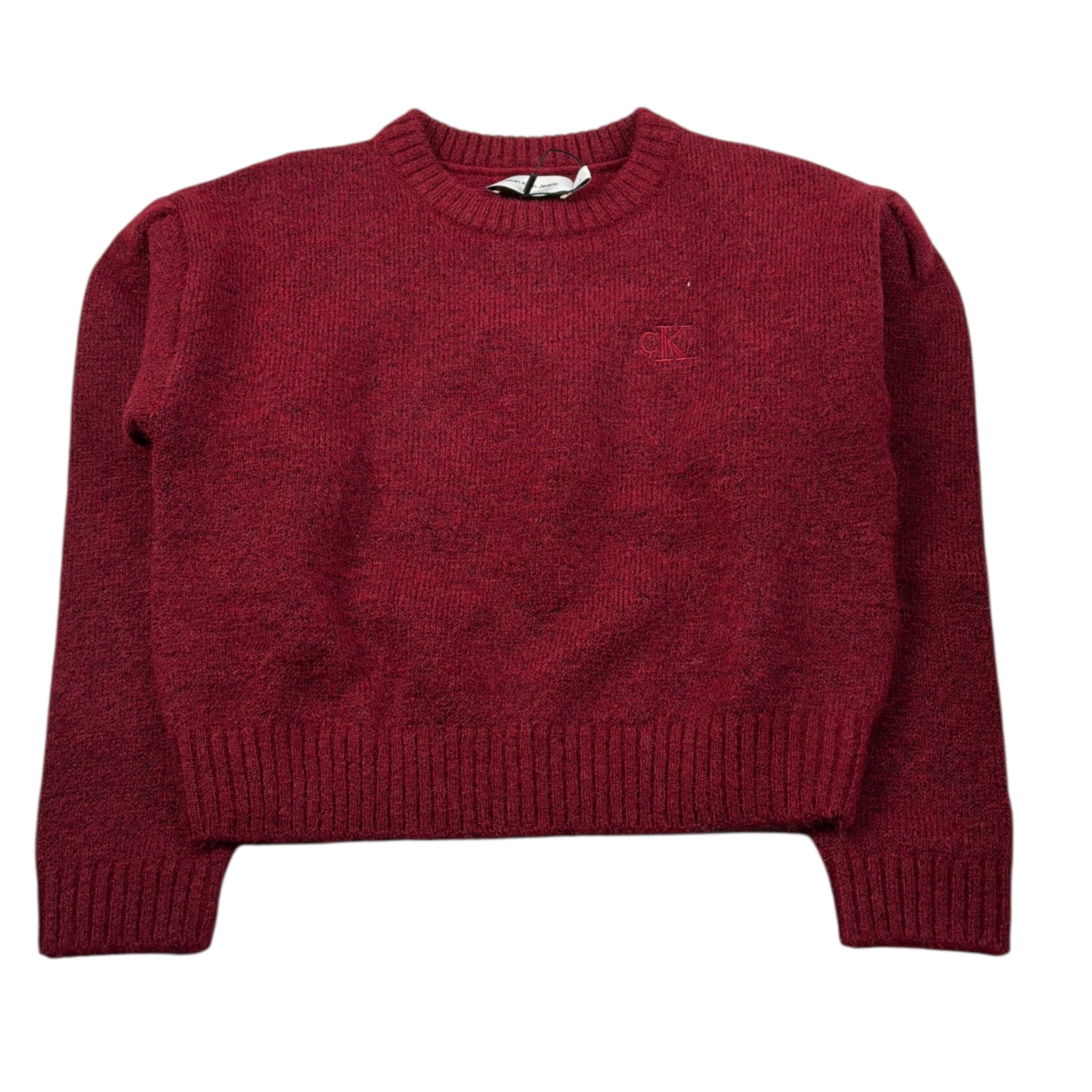 Calvin Klein Maglia Girocollo tinta unita con Logo Bordeaux per Bambina IG0IG03048XU4 BORDEAUX CALVIN KLEIN 