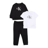 Calvin Klein Completo 3 Pezzi Felpa-T-Shirt-Pantalone Nero per Bambino IN0IN00336J NERO CALVIN KLEIN 