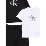Calvin Klein Completo 3 Pezzi Felpa-T-Shirt-Pantalone Nero per Neonato IN0IN00336 NERO CALVIN KLEIN 