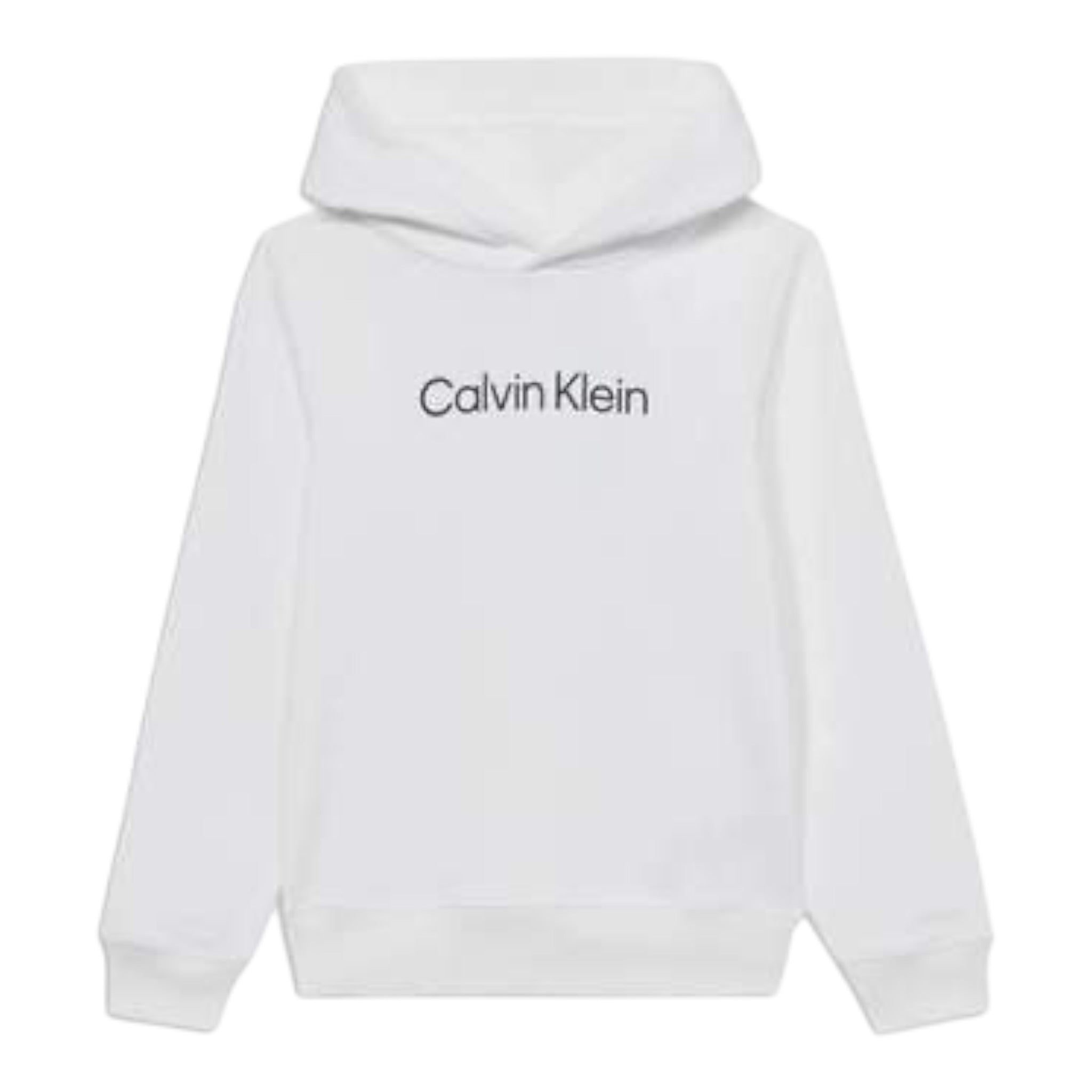 Calvin Klein Felpa tinta unita con Cappuccio E Stampa Bianco per Bambino IU0IU00679X BIANCO CALVIN KLEIN 
