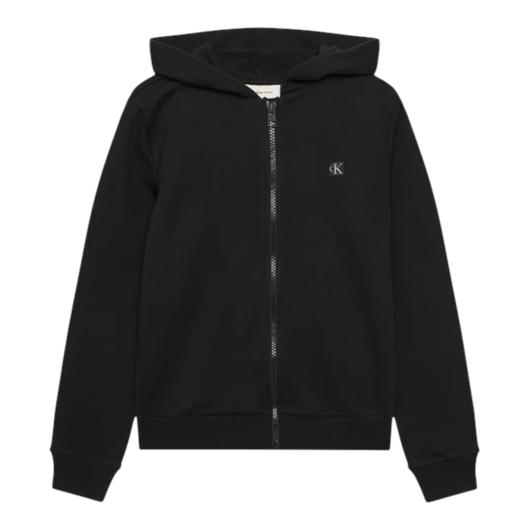 Calvin Klein Felpa Xon Zip E Cappuccio tinta unita Nero per Bambino IU0IU00707X NERO CALVIN KLEIN 