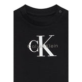 Calvin Klein T-Shirt Girocollo tinta unita con Logo Nero per Bambino IU0IU00715 NERO CALVIN KLEIN 