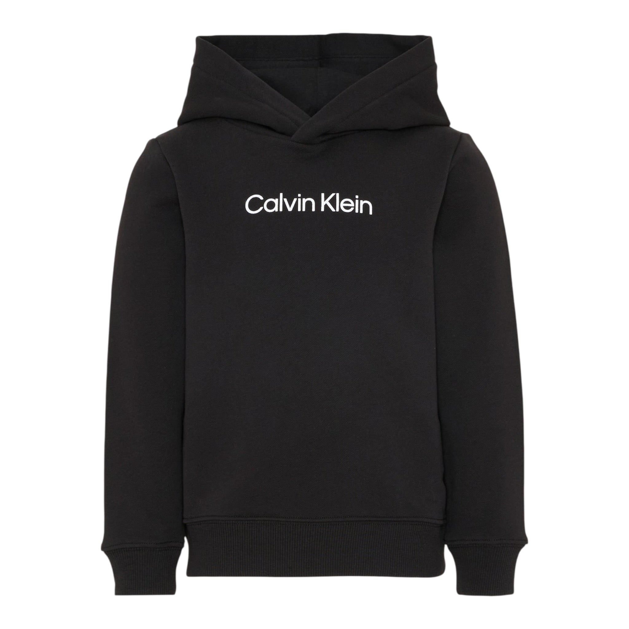 Calvin Klein Felpa Chiusa con Cappuccio tinta unita Nero per Bambino IU0IU0679T NERO CALVIN KLEIN 