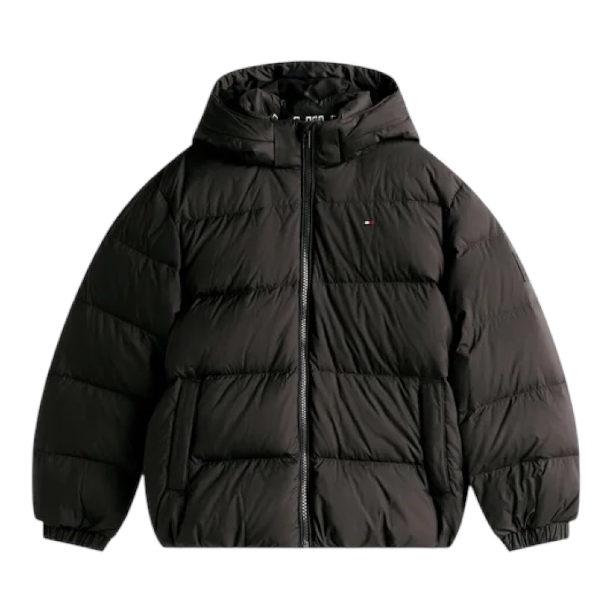 Calvin Klein Giubbino tinta unita con Zip E Cappuccio Nero per Bambino KB0KB10091 NERO CALVIN KLEIN 