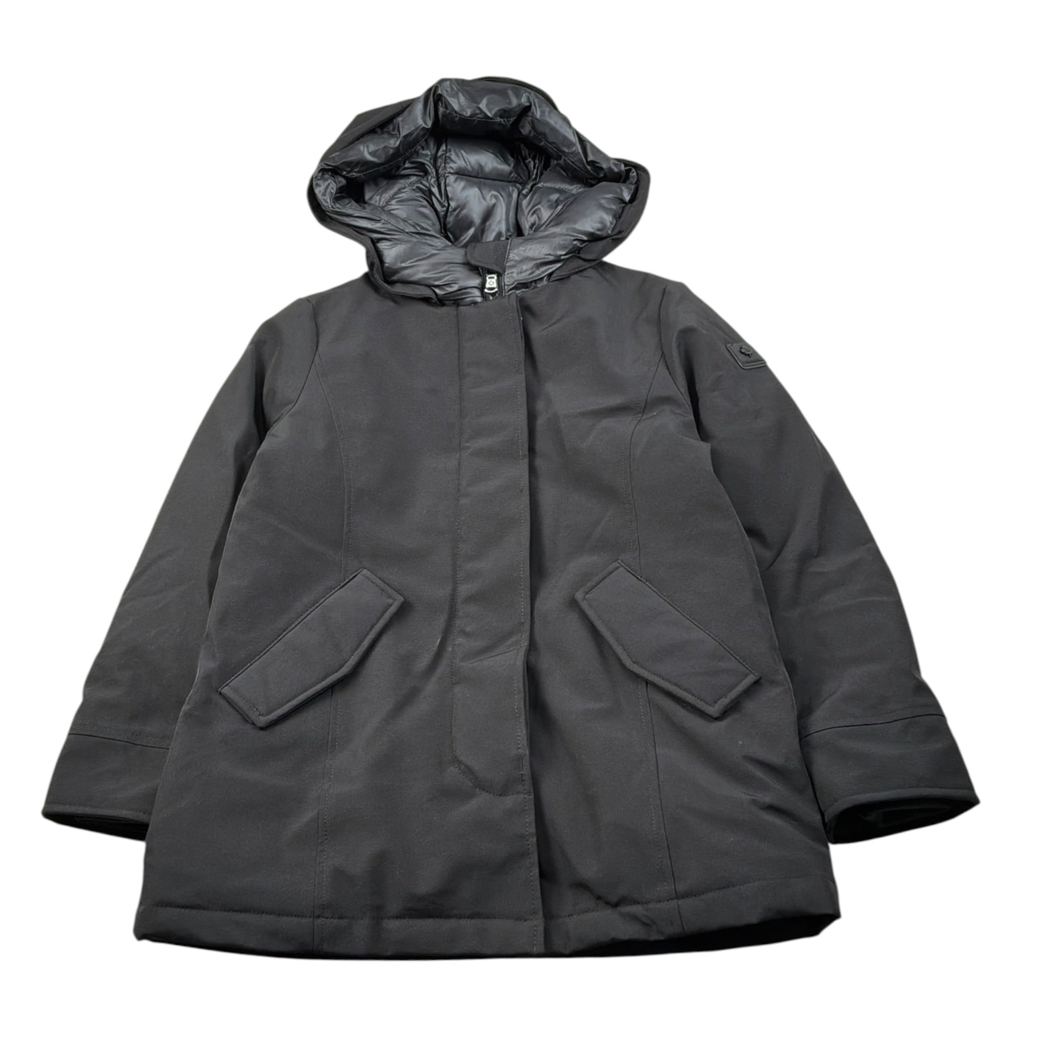 Canadian Giubbino tinta unita con Cappuccio Nero per Bambino CNG225301WK NERO CANADIAN 