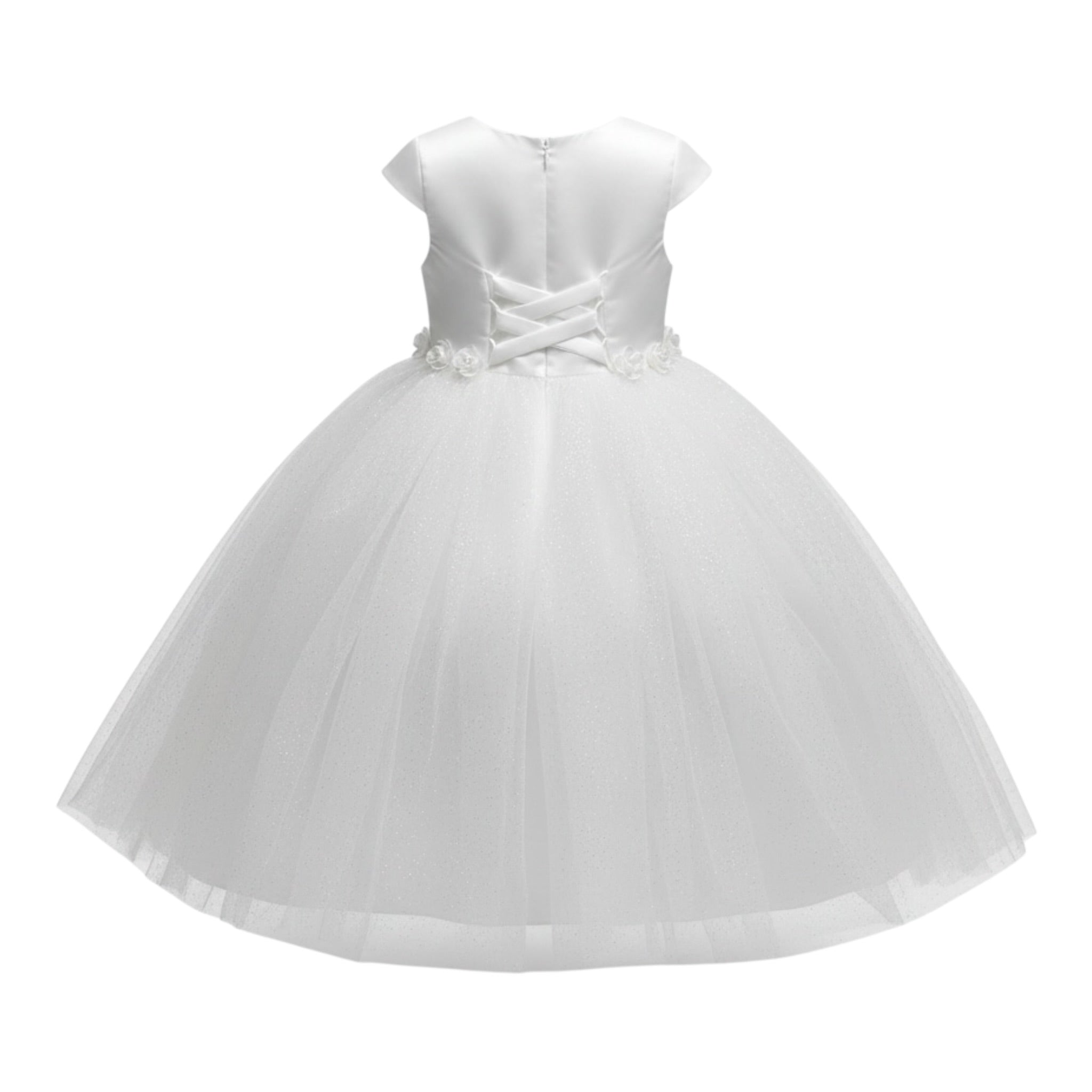 Carlo Pignatelli Abito Cerimonia tinta unita con Tulle Bianco per Bambina ABC3117CF BIANCO CARLO PIGNATELLI 