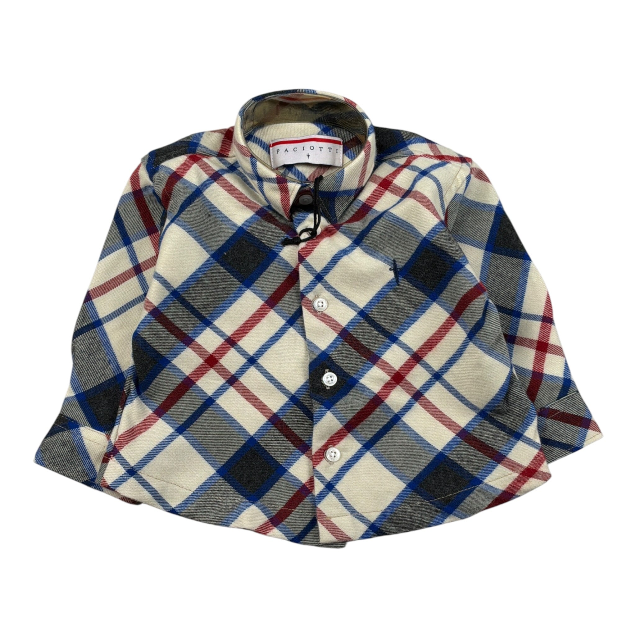 Cesare Paciotti Camicia Tricolore con Fantasia Panna per Bambino CMP6350J PANNA CESARE PACIOTTI 